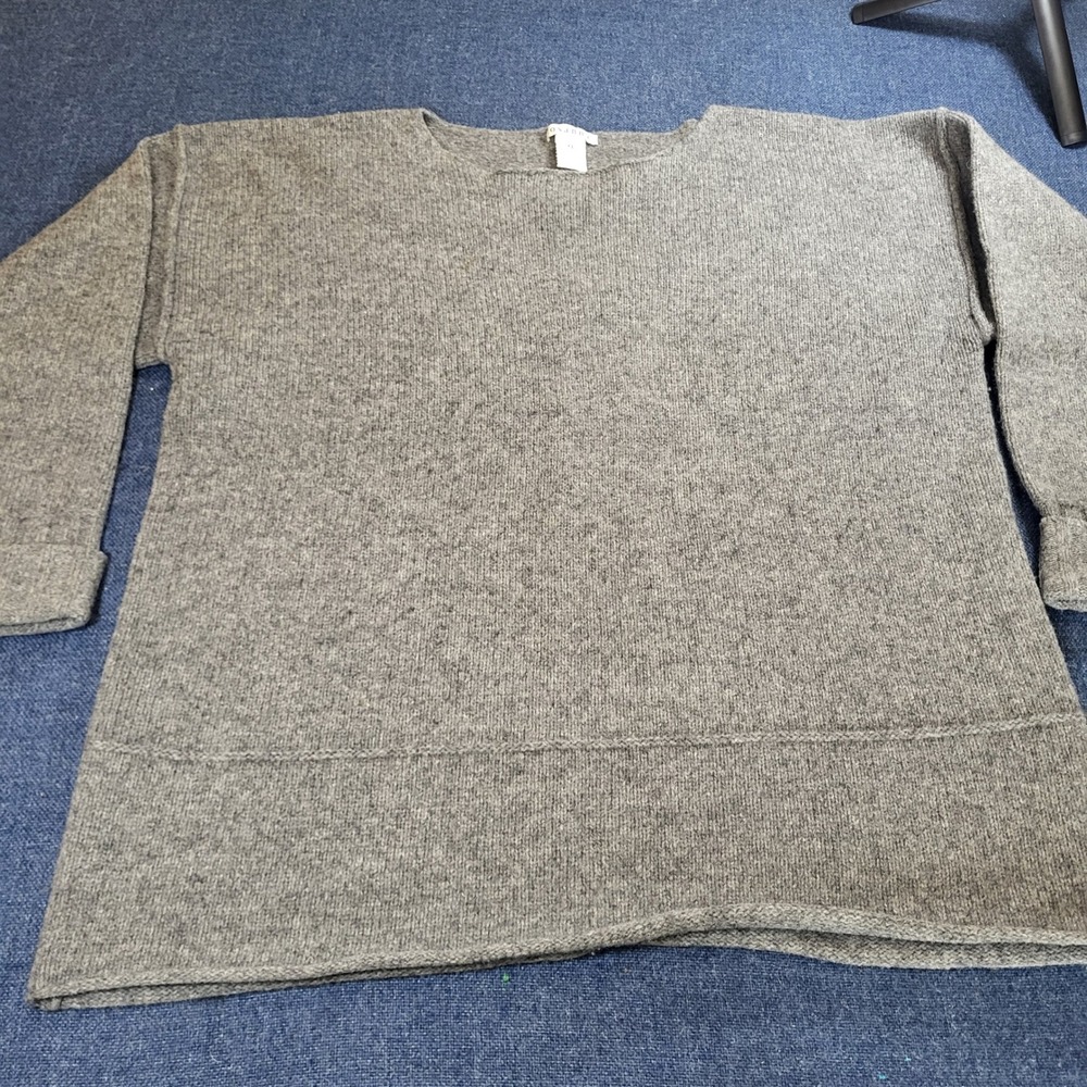 Rosanna Grey 100% Lambswool Boat Neck Relaxed Fit Pullover Sweater XL